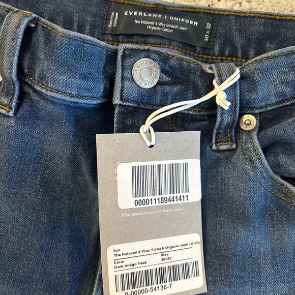 Everlane The Relaxed 4-Way Stretch Organic Jean | Uniform Size 30x32 - Picture 6 of 6